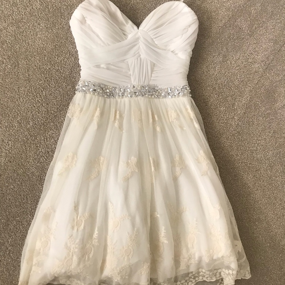 Cream Homecoming style dress